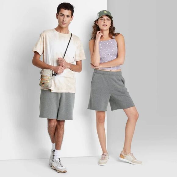 Wild Fable Unisex High-Rise Fleece Bermuda Shorts Large NEW - Picture 2 of 3